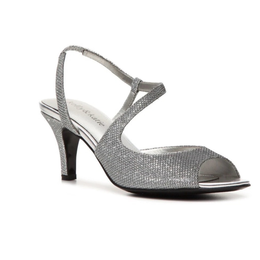 Kelly & Katie Shimmering silver Heels - Picture 7 of 8